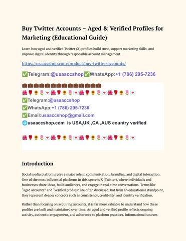 Buy Twitter Accounts – Aged & Verified Profiles for Marketing (Educational Guide)