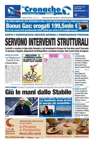 Cronache del 3 aprile 2026