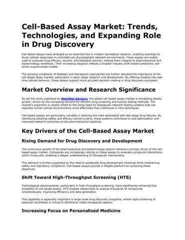 Cell-Based Assay Market Trends & Technology Insights