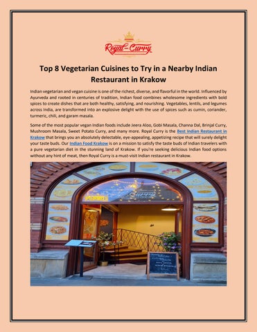 Top 8 Vegetarian Cuisines to Try in a Nearby Indian Restaurant in Krakow