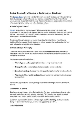 A New Standard in Contemporary Streetwear