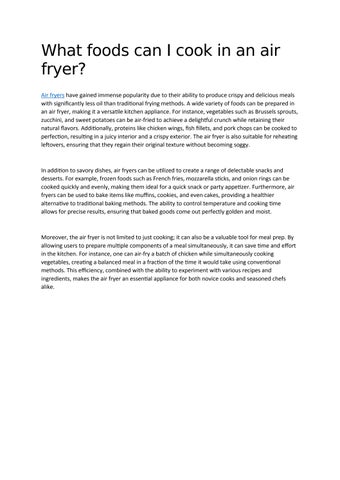 What foods can I cook in an air fryer