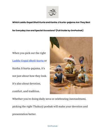 Laddu Gopal Dhoti Kurta and Kanha Ji