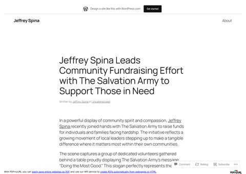 Jeffrey Spina Leads Community Fundraising Effort with The Salvation Army to Support Those in Need