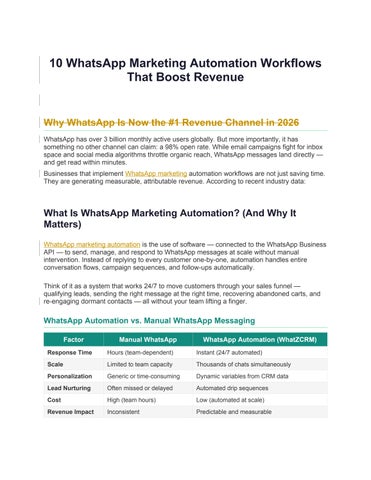 10 WhatsApp Marketing Automation Workflows That Boost Revenue