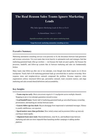 The Real Reason Sales Teams Ignore Marketing Leads