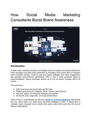How Social Media Marketing Consultants Boost Brand Awareness