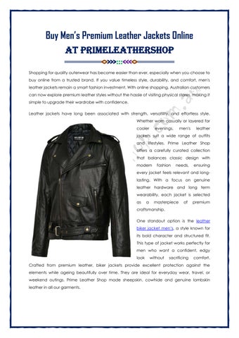 Buy Mens Premium Leather Jackets Online
