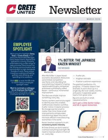 Crete United March 2026 Newsletter