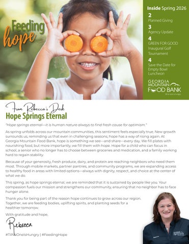 Georgia Mountain Food Bank - "Feeding Hope" - 2026 Spring Newsletter