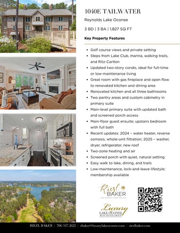 1040E Tailwater Feature Sheet