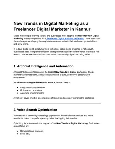 New Trends in Digital Marketing 