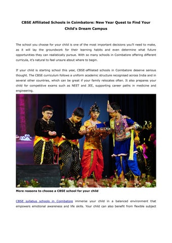 CBSE Affiliated Schools in Coimbatore New Year Quest to Find Your Child's Dream Campus