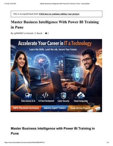 Master Business Intelligence With Power BI Training in Pune - Instructables