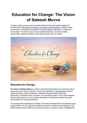 Education for Change_ The Vision of Sateesh Muvva