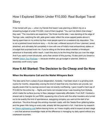 How I Explored Sikkim Under ₹10,000_ Real Budget Travel Story