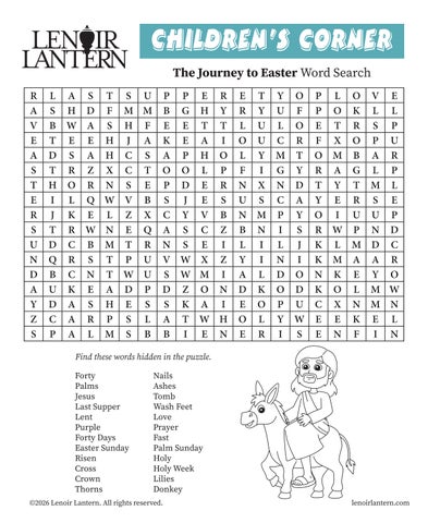 Easter 2026 Word Search for Children