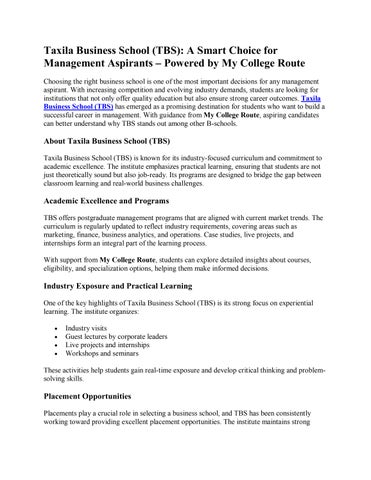 Taxila Business School (TBS)