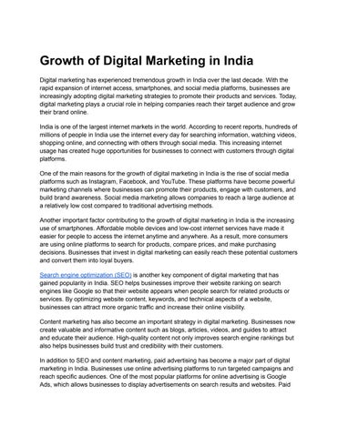 Growth of Digital Marketing in India