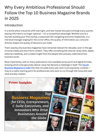 Top 10 Business Magazines in India