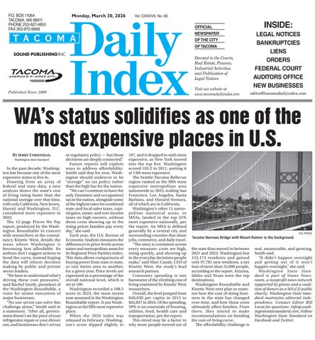 Tacoma Daily Index, March 30, 2026