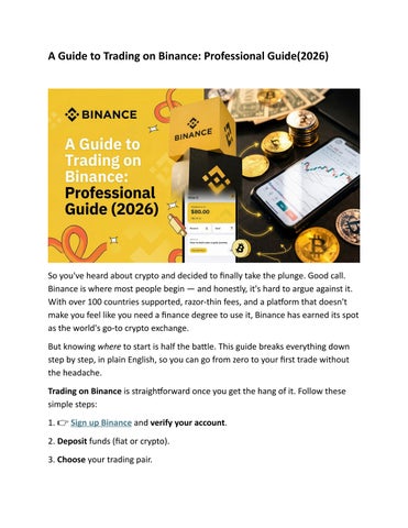 A Guide to Trading on Binance: Professional Guide(2026)