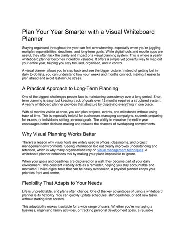 Plan Your Year Smarter with a Visual Whiteboard Planner