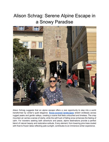 Alison Schrag: Serene Alpine Escape in a Snowy Paradise