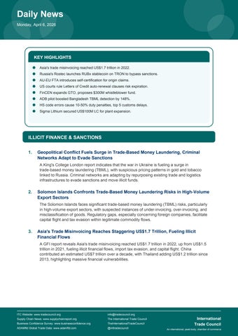 Global Trade News – 6th April 2026
