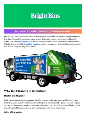 Trash bin cleaning service