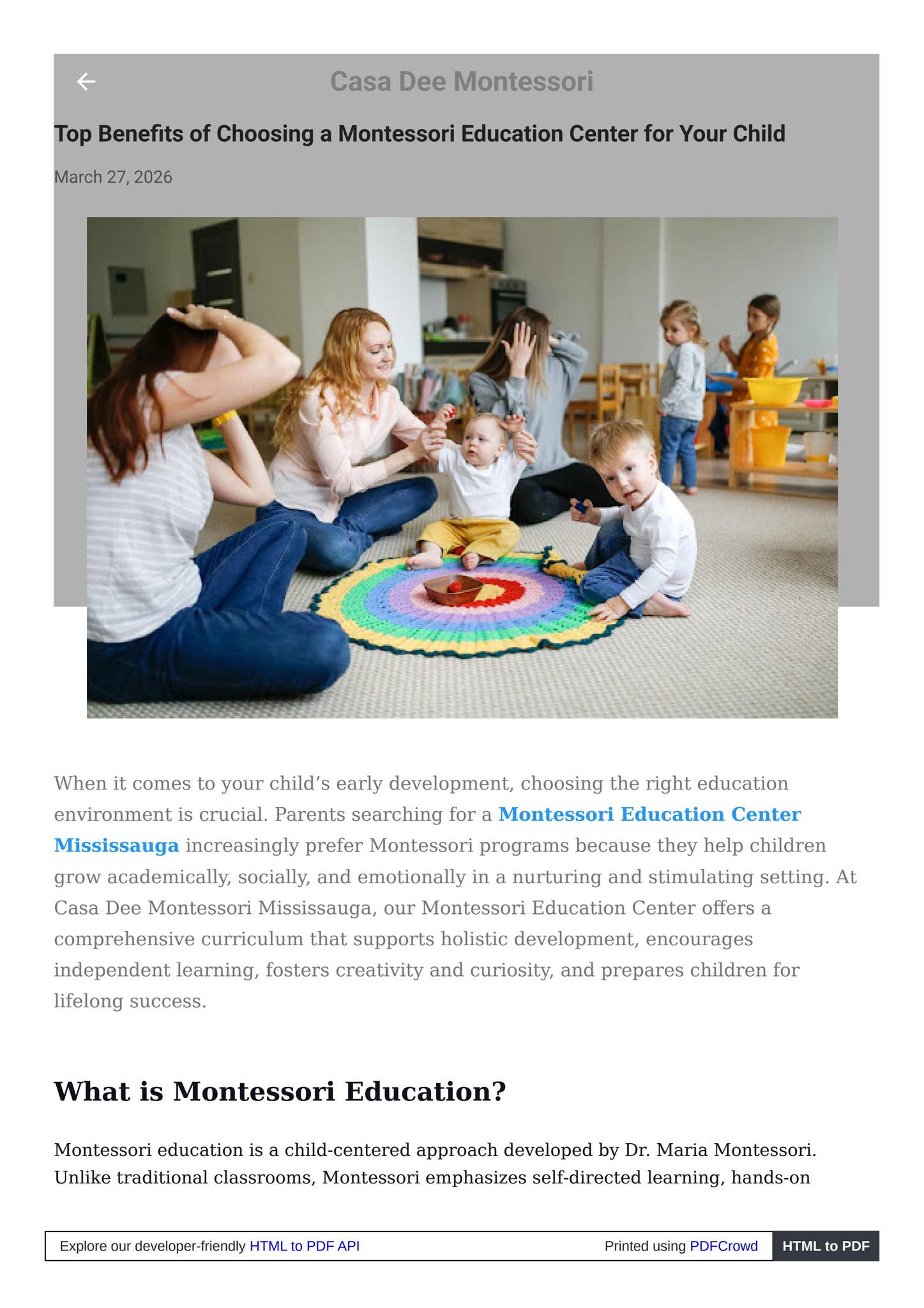 Top Benefits of Choosing a Montessori Education Center for Your Child ...