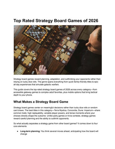Top Rated Strategy Board Games of 2026