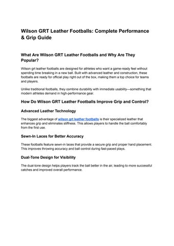 Wilson GRT Leather Footballs_ Complete Performance & Grip Guide