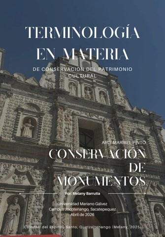 “TERMINOLOGÍA DE LA CONSERVACIÓN DE BIENES CULTURALES”
