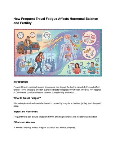 How Frequent Travel Fatigue Affects Hormonal Balance and Fertility