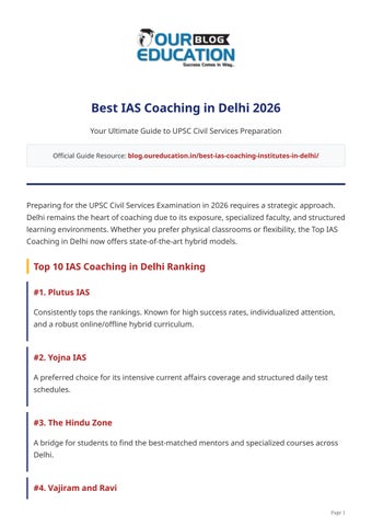 Best IAS Coaching in Delhi 2026 – Top IAS Coaching in Delhi for UPSC Preparation
