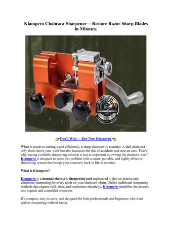 Klampero – Precision Chainsaw Sharpening Made Easy