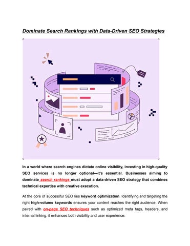 Dominate Search Rankings with Data-Driven SEO Strategies