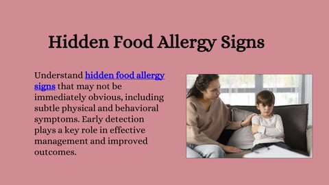 Hidden Food Allergy Signs