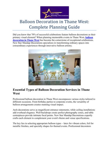 Balloon Decoration in Thane West