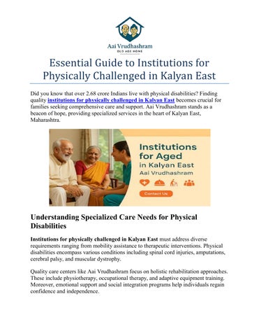 Essential Guide to Institutions for Physically Challenged in Kalyan East