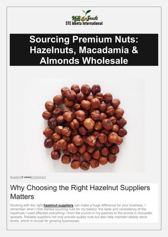 Sourcing Premium Nuts