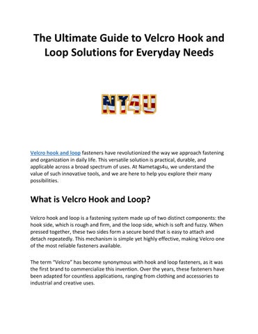 Velcro Hook and Loop Guide for Everyday Uses