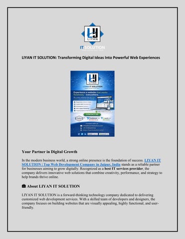 LIYAN IT SOLUTION: Leading Web Development Company Driving Digital Success in Jaipur