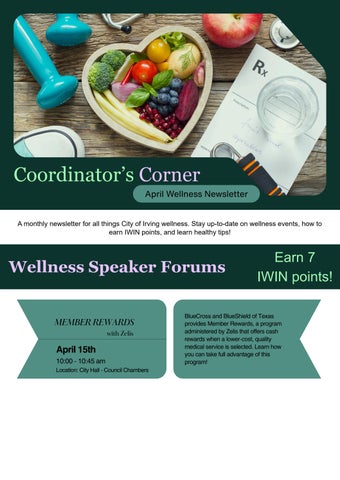 Wellness Coordinator's Newsletter - April 2026