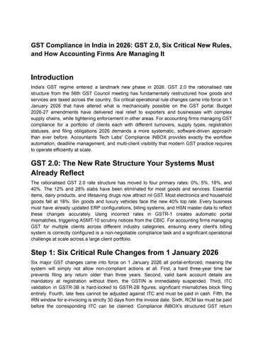 GST Compliance in India