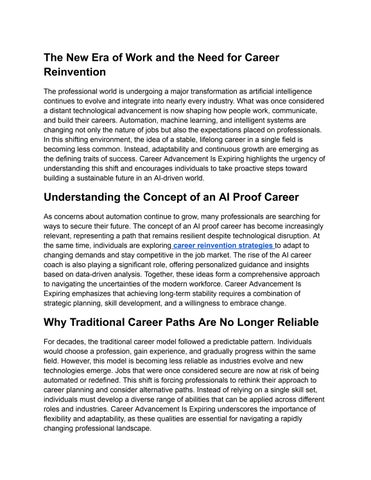 career reinvention strategies