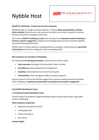 ChatGPT for Marketing – Practical Use Cases for Companies