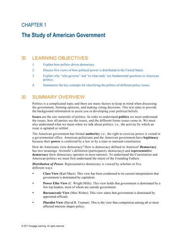 Solution Manual For American Government Institutions and Policies, 15th Edition