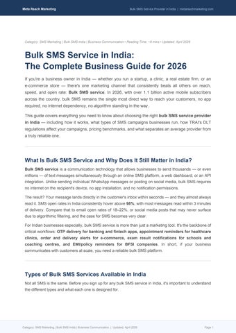 Bulk SMS service in India is one of the most powerful and cost-effective marketing tools for busines